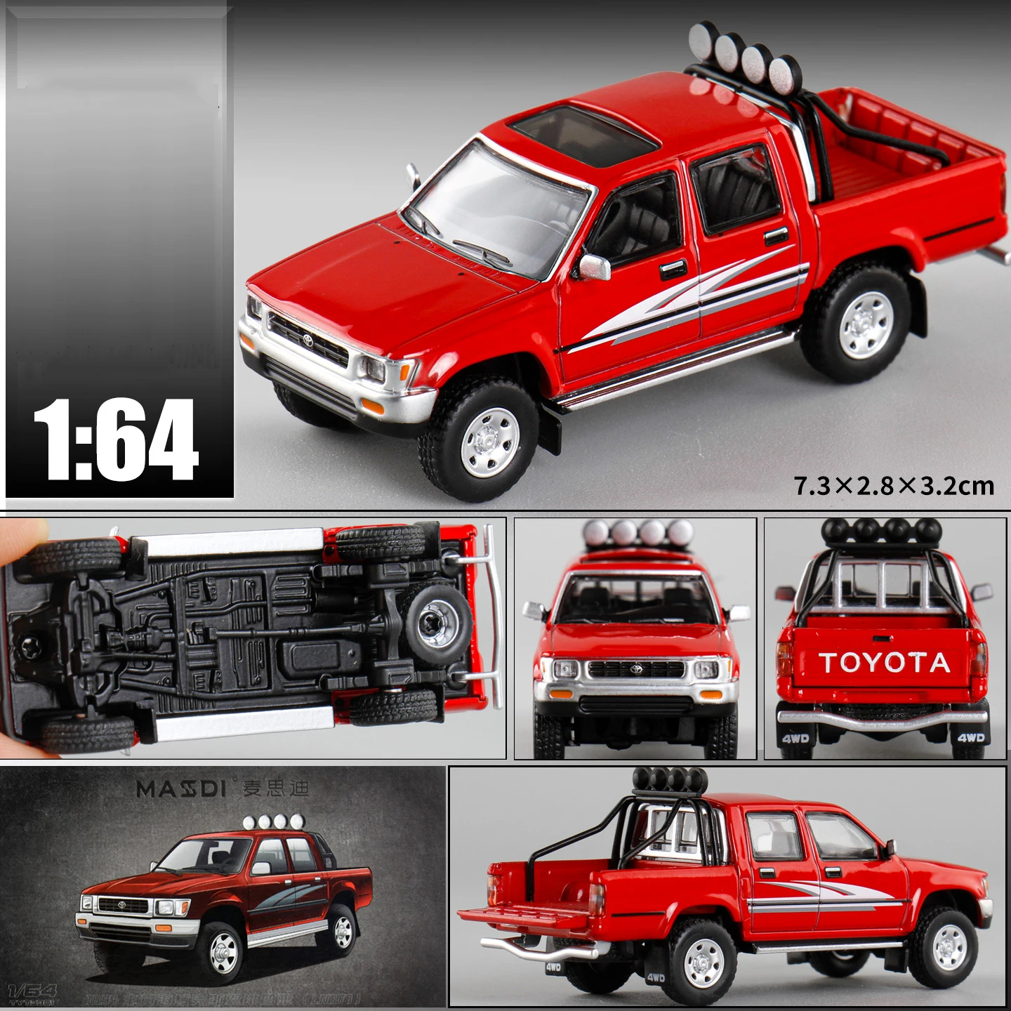1:64 Lesdi HiLux Pickup Diecast Model 7 1:64 Lesdi HiLux Pickup Diecast Model - Image 7