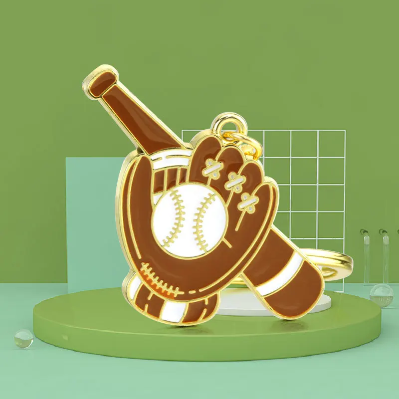 Gold Baseball Gloves Keychain for Men and Women 3 Gold Baseball Gloves Keychain for Men and Women - Image 3