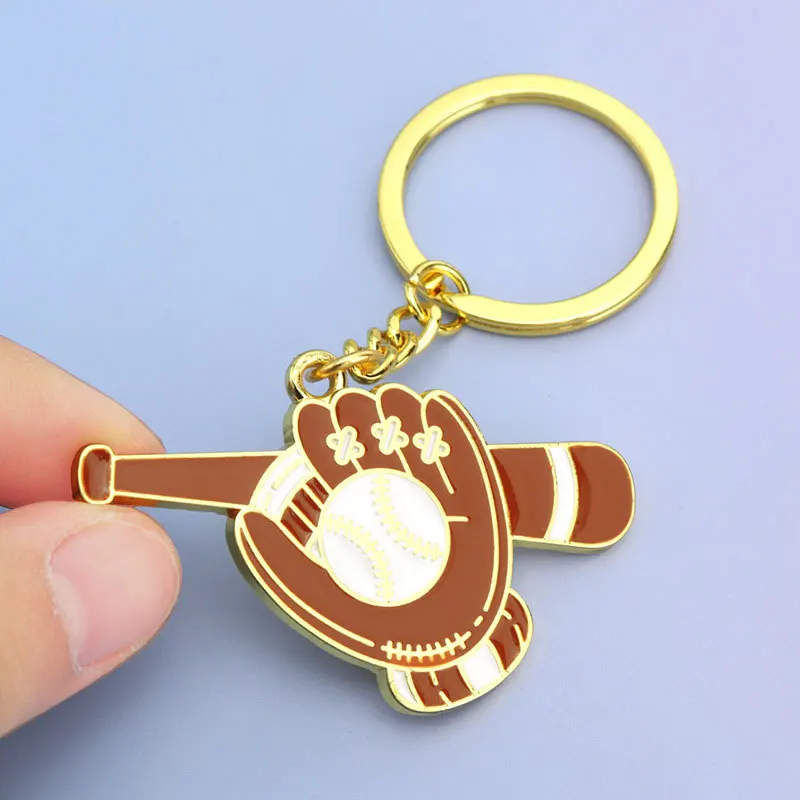 Gold Baseball Gloves Keychain for Men and Women 2 Gold Baseball Gloves Keychain for Men and Women - Image 2