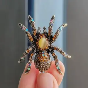 Bold Metallic Green Gem Spider Brooch 12 S432f81ba6e7a4a0ea75af9c0f3c22553P
