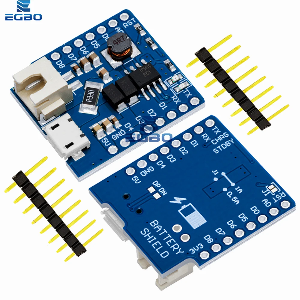 Blue Battery Shield for WEMOS D1 Mini 5 Blue Battery Shield for WEMOS D1 Mini - Image 5