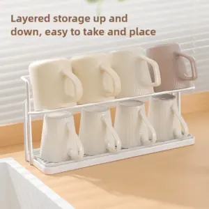 Two-Tier Metal Cup Organizer in White or Black 9 S434d3cc47a2b4fa3b3ecb4c4a6b77ca6h