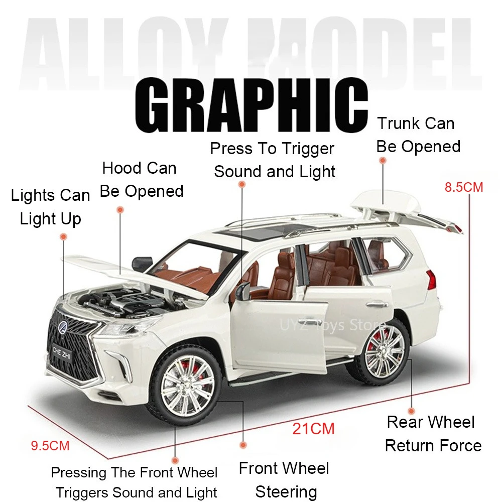 White Lexus ES300H Diecast Model with Features 3 White Lexus ES300H Diecast Model with Features - Image 3