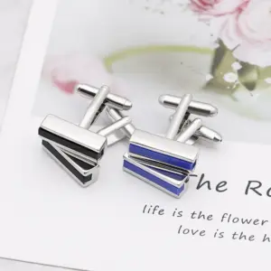 Modern Men's Rectangular Cufflinks with Bold Color Contrasts 9 S43918fa602494ba7aa465f2d3878009cF