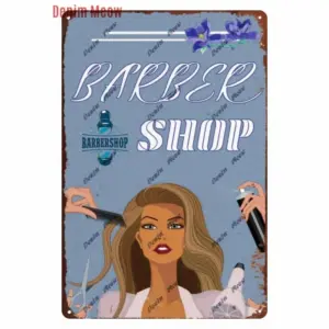 Vintage Hair Stylist Metal Tin Sign 20x30 cm 18 S43aee3058d674daeb6d22f2a849a4945v
