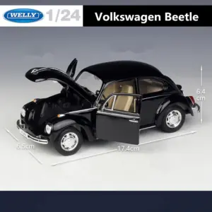 Vintage Black Volkswagen Beetle Model 1:24 Scale 10 S43c4e6c7dd07451993e5fd01938e93e9h