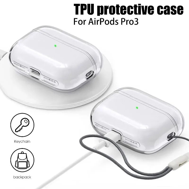 Transparent TPU Case for AirPods Pro 3 2 Transparent TPU Case for AirPods Pro 3 - Image 2