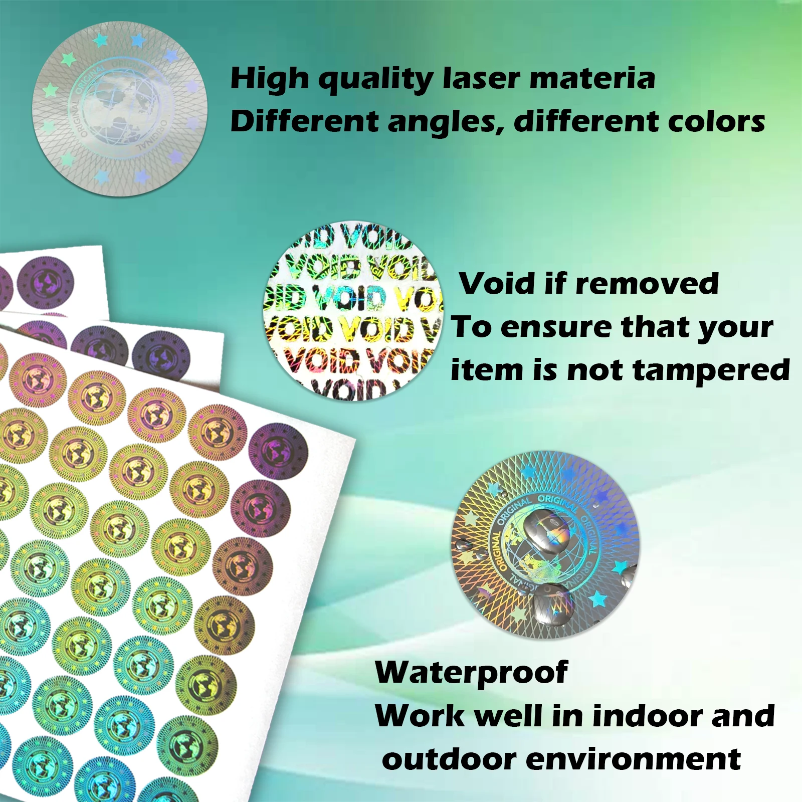 High-Security Iridescent Tamper-Proof Sticker Set 4 High-Security Iridescent Tamper-Proof Sticker Set - Image 4