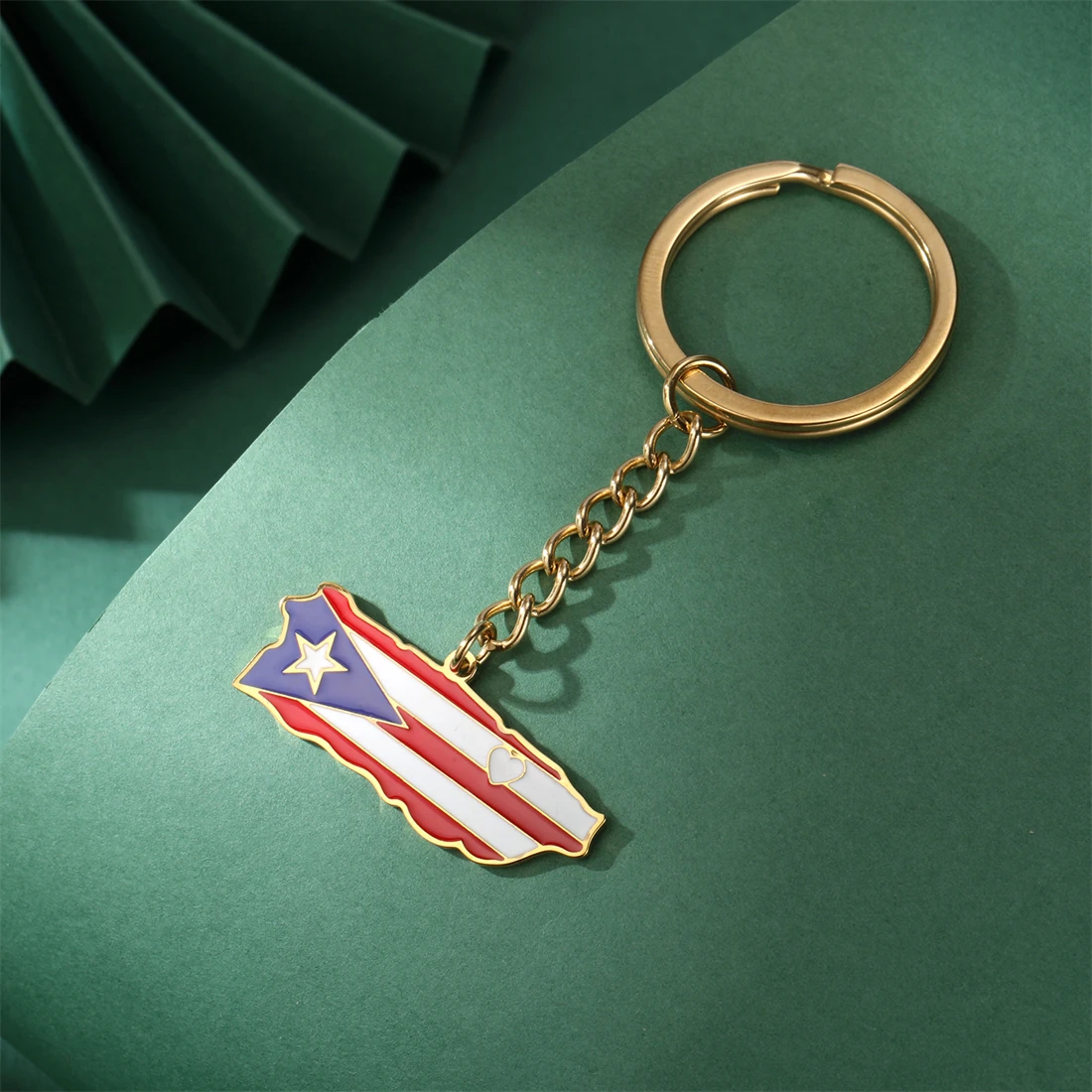 Enamel Puerto Rico Flag Keychain Stainless Steel 4 Enamel Puerto Rico Flag Keychain Stainless Steel - Image 4