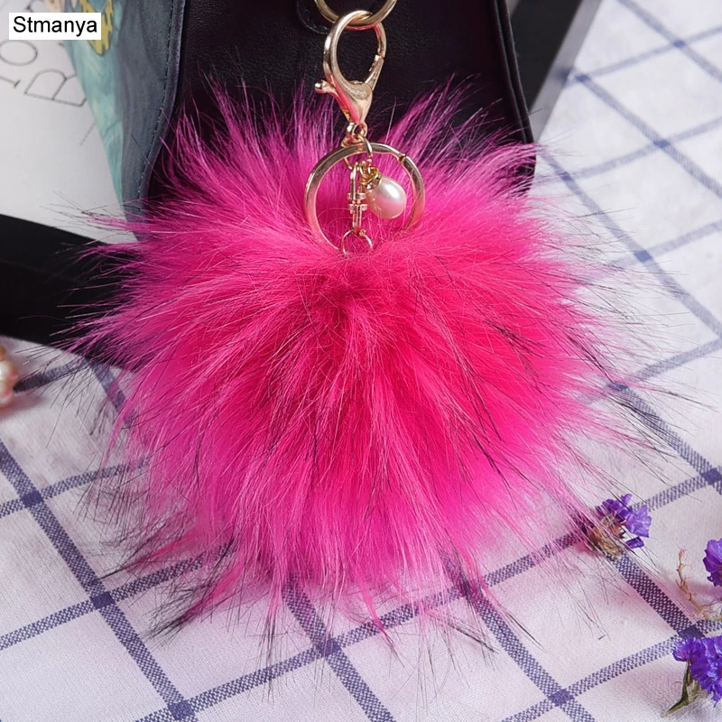 Fashionable Faux Fur Pom-Pom Keychain in Vibrant Colors 3 Fashionable Faux Fur Pom-Pom Keychain in Vibrant Colors - Image 3
