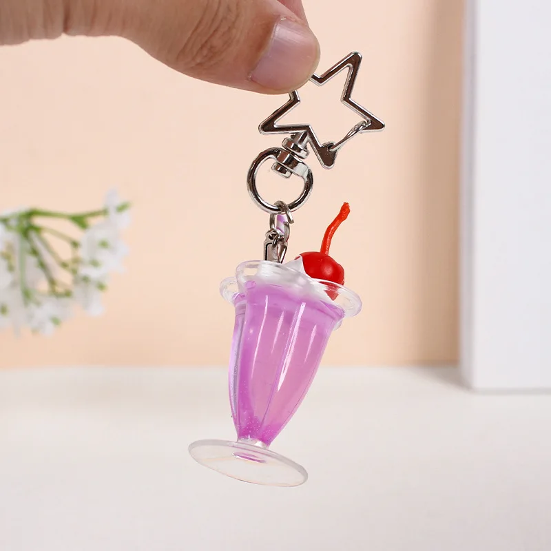 Creative Cherry Ice Cream Cup Keychain in Colors 2 Creative Cherry Ice Cream Cup Keychain in Colors - Image 2