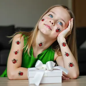 Vibrant Ladybug Temporary Tattoos (Set of 54) 12 S4633a81846b141f8ac039168d5f4ea3d6