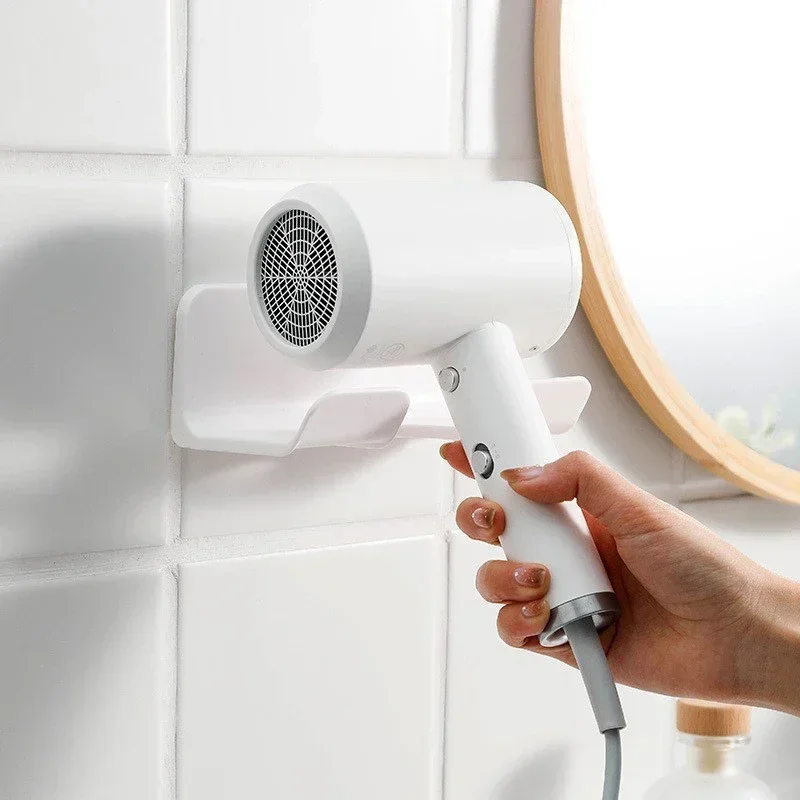 Wall-Mounted Hair Dryer Holder in Black or White 2 Wall-Mounted Hair Dryer Holder in Black or White - Image 2