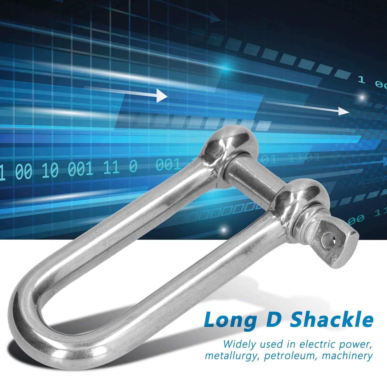 Stainless Steel Long D Shackle 4 Sizes 5 Stainless Steel Long D Shackle 4 Sizes - Image 5