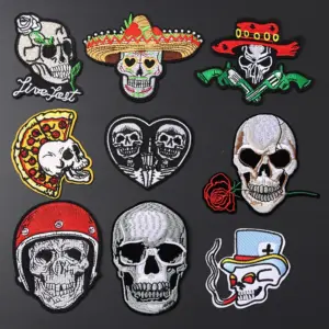Punk Skull Iron-On Patch Collection