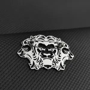 Three-Headed Lion Brooch in Alloy 9 S468ea16a32ea4caca3e1adeab7ead382s