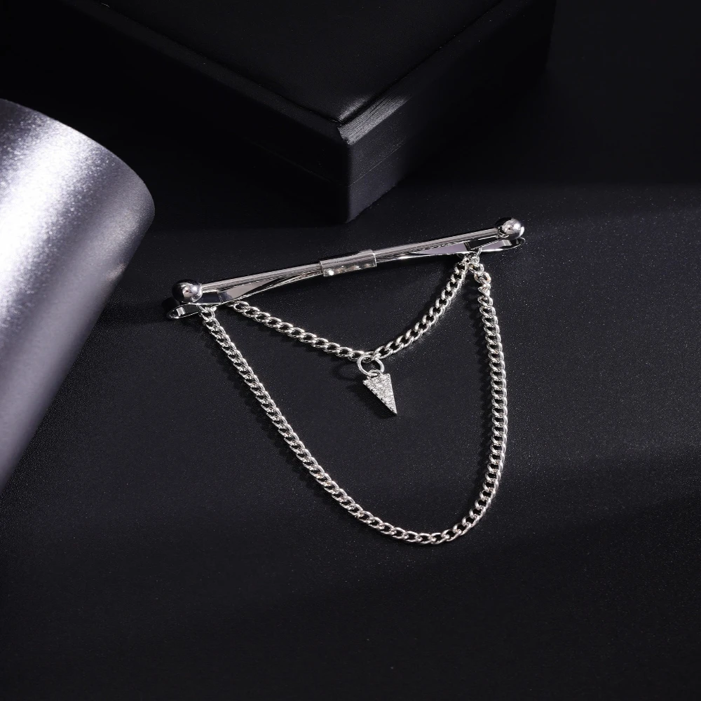 Gold-Tone Lightning Cross Tie Clip with Pendant 9 Gold-Tone Lightning Cross Tie Clip with Pendant - Image 9