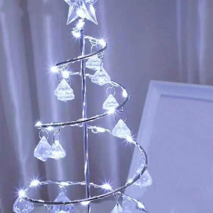 Elegant 38cm LED Christmas Tree Lamp with Crystals 8 Elegant 38cm LED Christmas Tree Lamp with Crystals - Image 8