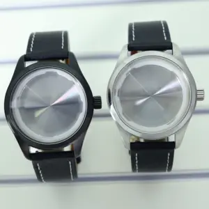 40mm Stainless Steel Watch Case with Leather Strap 12 S4752d993b72d4bb9a9200e0034840a86i