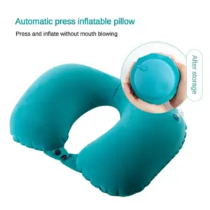 Bright Teal Inflatable U-Shaped Travel Pillow 13 S47655f3d7b374c05962600d74c12c94ab
