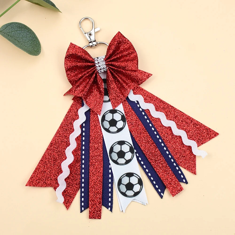 Cheerleading Glitter Bow Keychain with Ribbons 10 Cheerleading Glitter Bow Keychain with Ribbons - Image 10