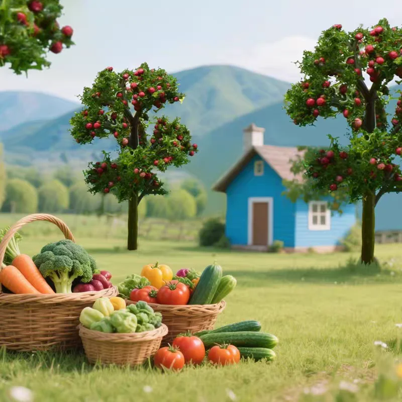 Set of Five Miniature Apple Trees for Dioramas 2 Set of Five Miniature Apple Trees for Dioramas - Image 2