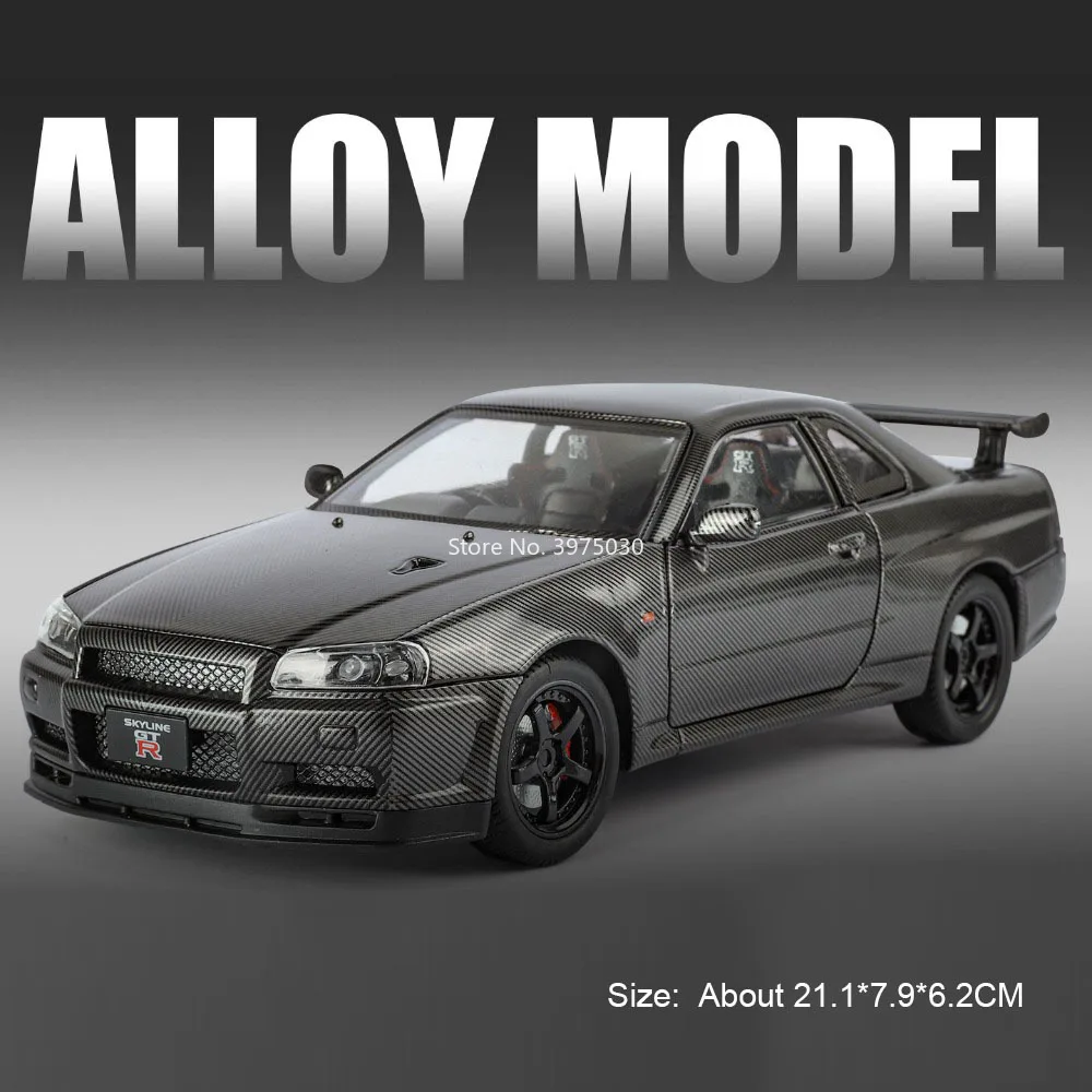 1:24 Nissan GTR-R34 Diecast Model 7 1:24 Nissan GTR-R34 Diecast Model - Image 7