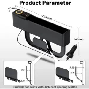 Car Seat Gap Organizer with USB-C & LED 13 S48114663b16545f397a55fdb7b070260x