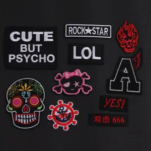 Punk Style Skull Embroidered Iron-On Patch