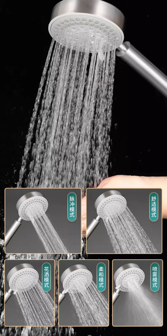 SUS 304 Rainfall Shower Head with 5 Speed Settings 4 SUS 304 Rainfall Shower Head with 5 Speed Settings - Image 4