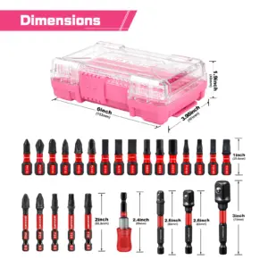 Pink 45-Piece Impact Screwdriver Bit Set 8 S48467f7edc8349c0a48d805f7a20fecbl