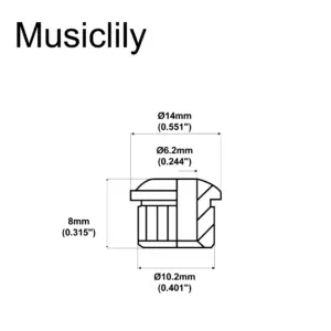 Set of Six Black Guitar Tuner Bushings for Vintage Conversion 9 S487035a59679485ca685892e9afcf2efa
