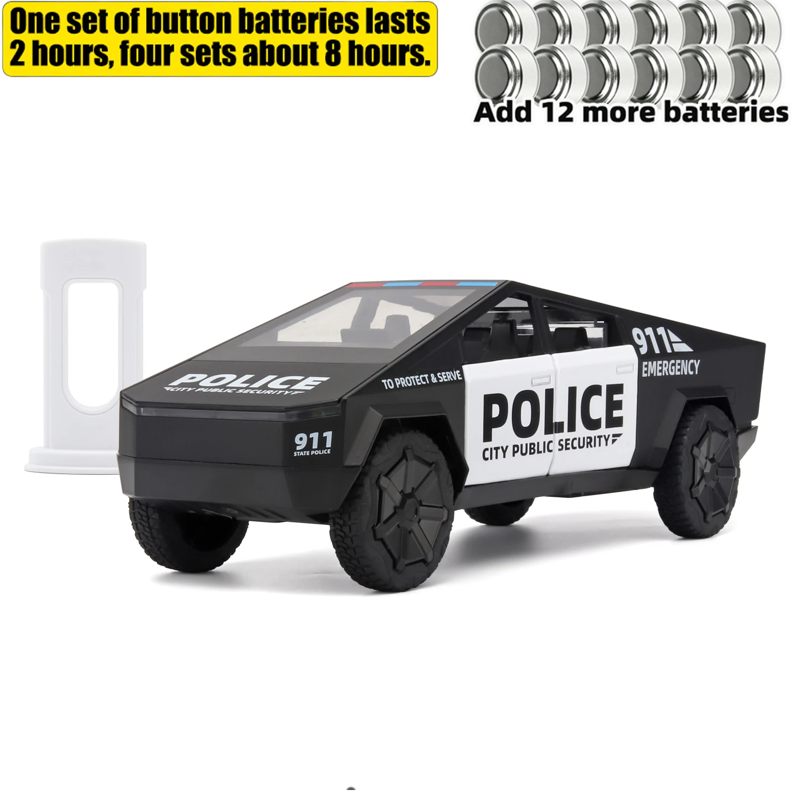 1:32 Diecast Police Off-Road Pickup Model 8 1:32 Diecast Police Off-Road Pickup Model - Image 8