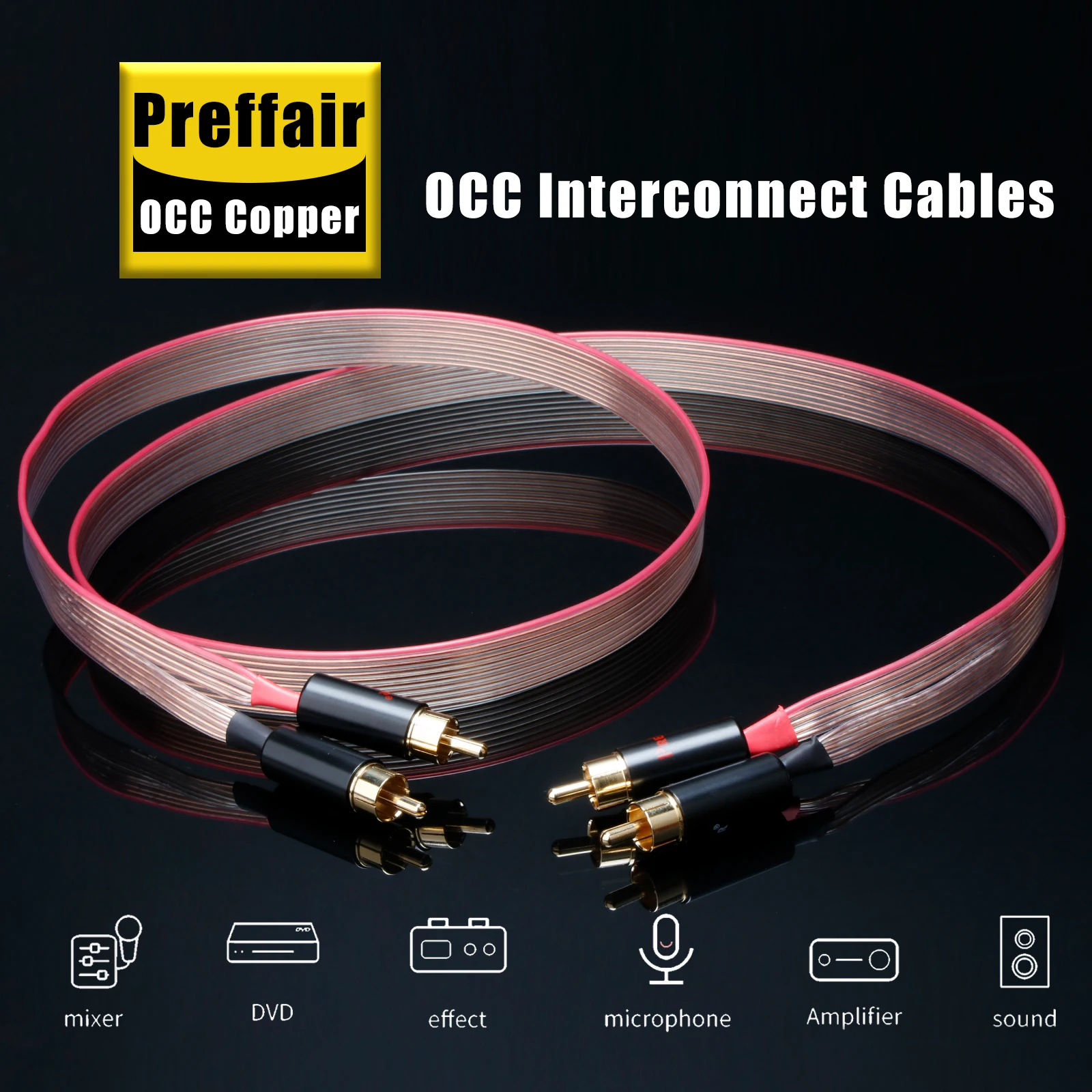 High-Quality OCC Flat RCA Signal Cable 14mm 6 High-Quality OCC Flat RCA Signal Cable 14mm - Image 6
