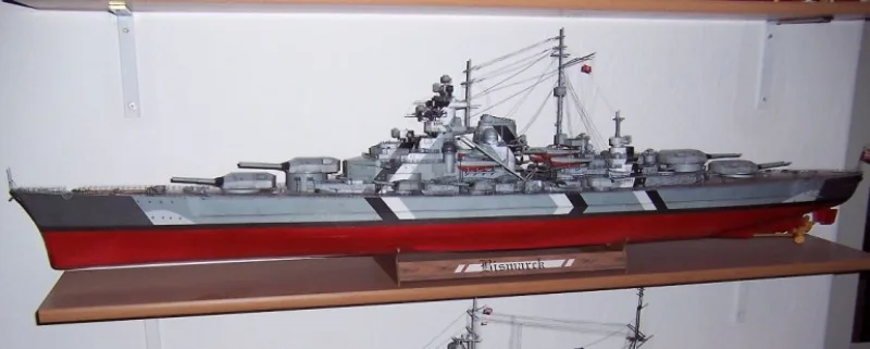 WWII German Battleship Paper Model 1/280 2 WWII German Battleship Paper Model 1/280 - Image 2