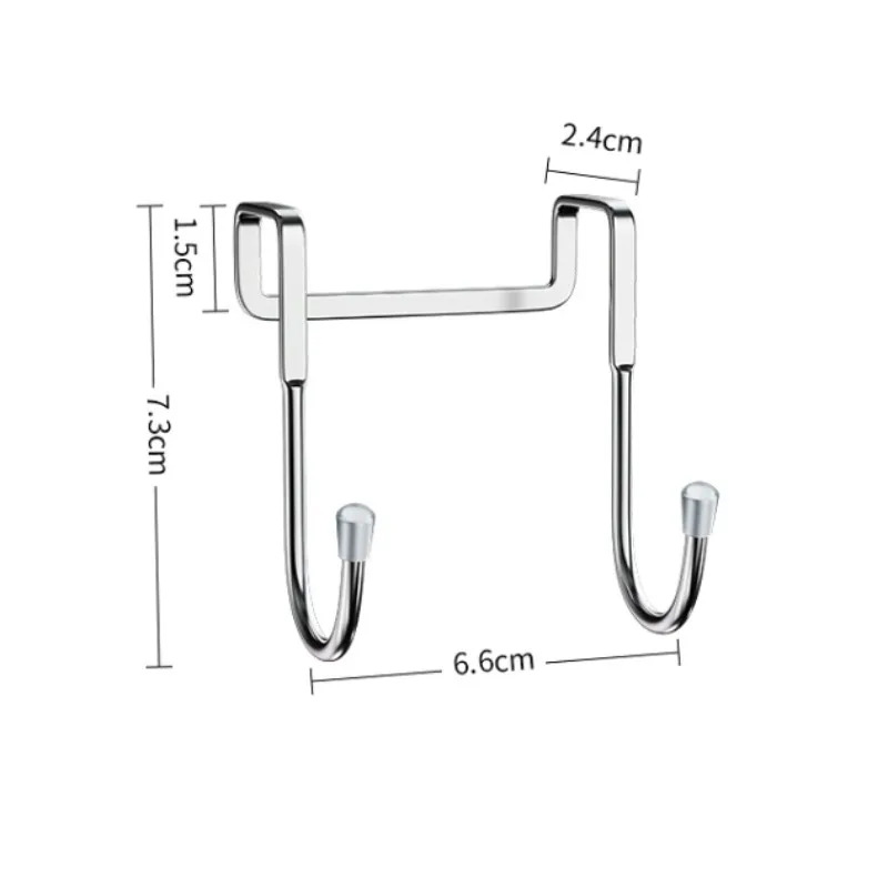 Stainless Steel Door Hooks Set of Two 6 Stainless Steel Door Hooks Set of Two - Image 6