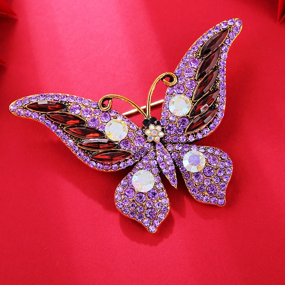 Retro Crystal Butterfly Brooch QHXZ1843 6 Retro Crystal Butterfly Brooch QHXZ1843 - Image 6