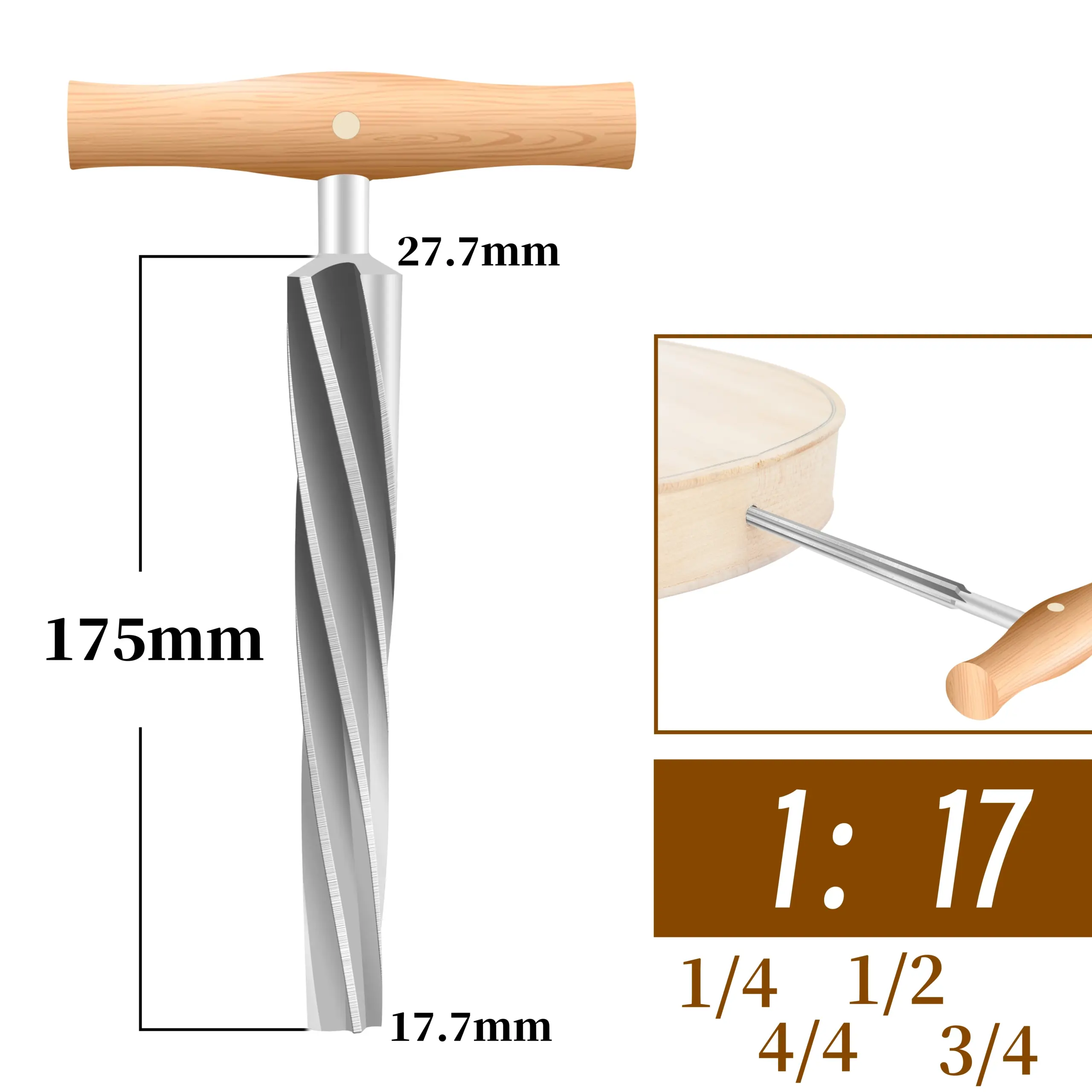 String Instrument Reamer Set Sizes 1/4 to 4/4 7 String Instrument Reamer Set Sizes 1/4 to 4/4 - Image 7