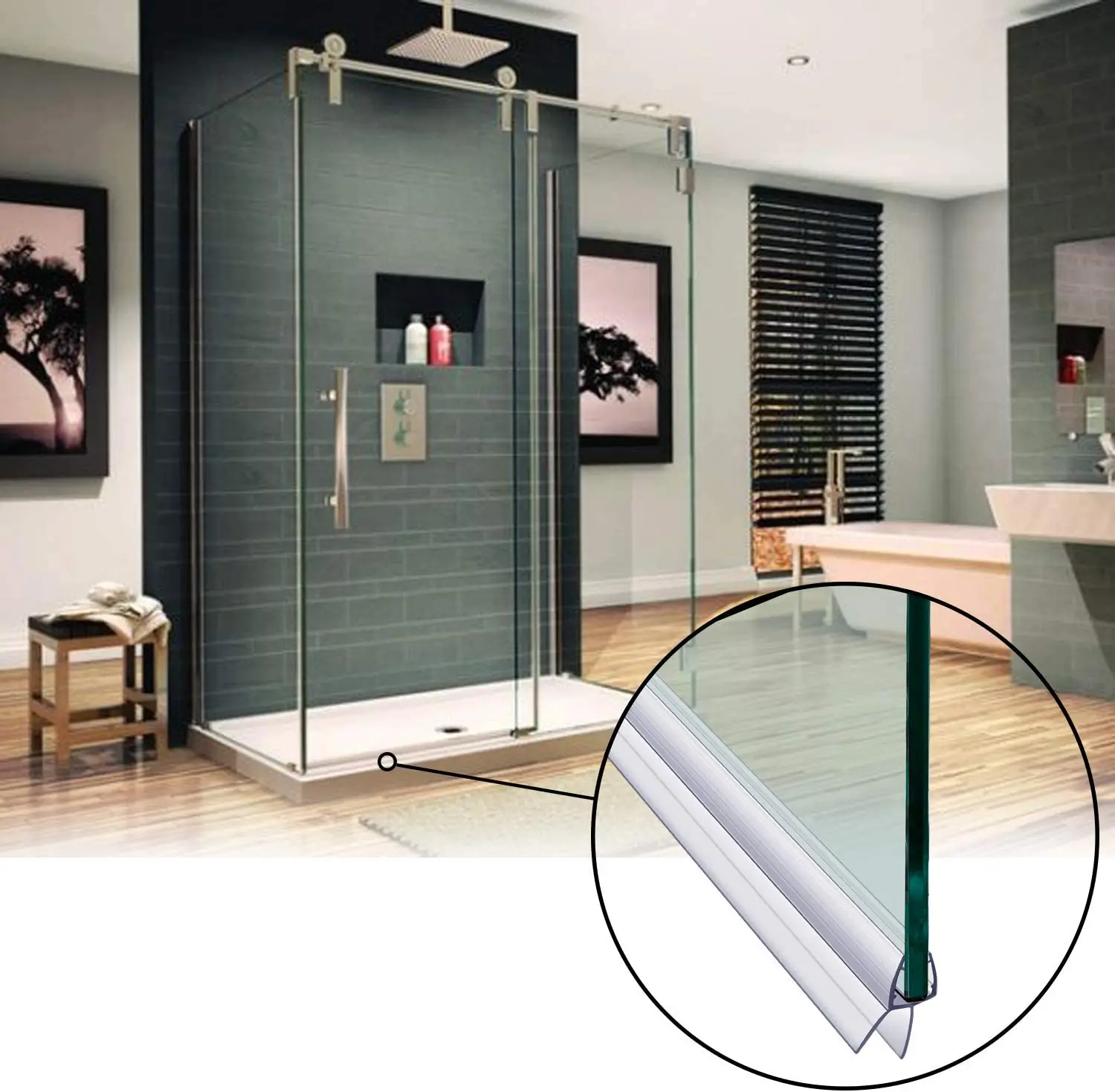 Transparent PVC Shower Seal Strip for Glass Doors 6 Transparent PVC Shower Seal Strip for Glass Doors - Image 6