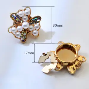 Vintage Pearl Rhinestone Flower Button for Jackets 10 S4aacf185ec20407d83537dd6c7816566O