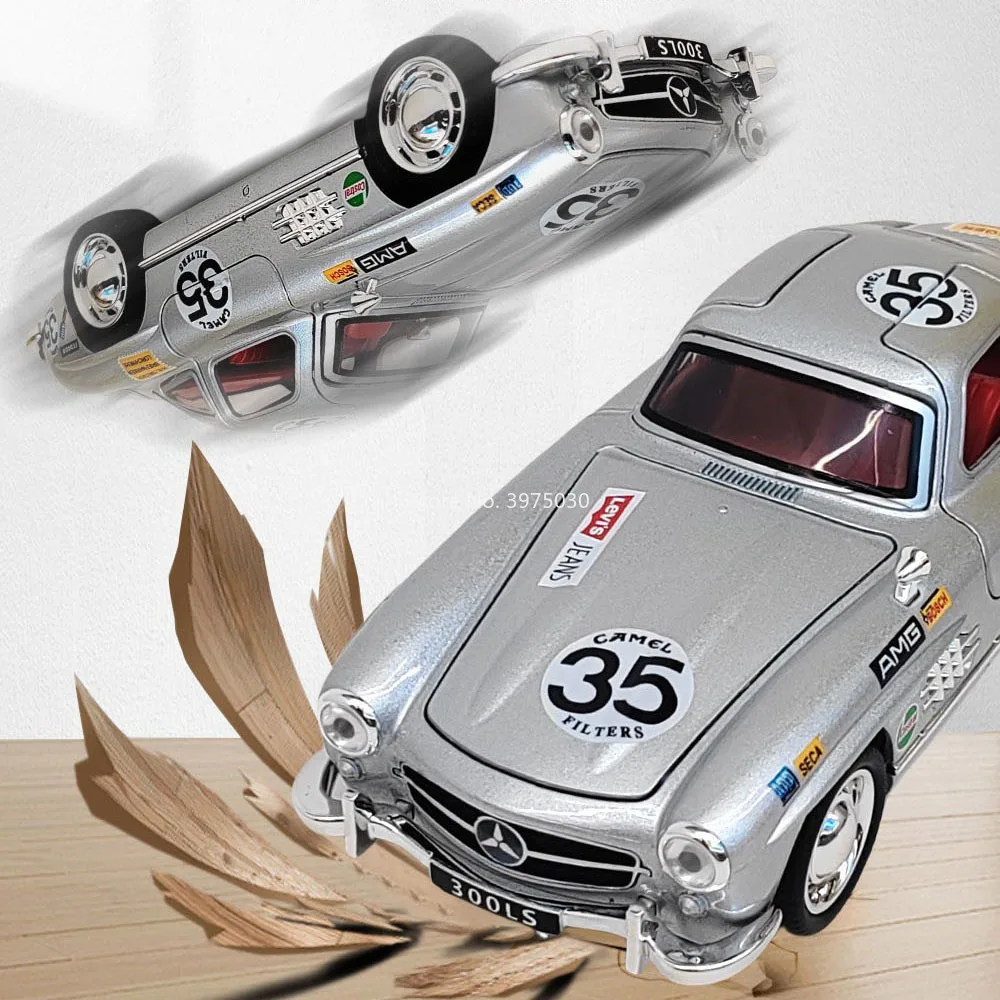 Vintage Silver Mercedes-Benz 300SL Diecast Model 5 Vintage Silver Mercedes-Benz 300SL Diecast Model - Image 5