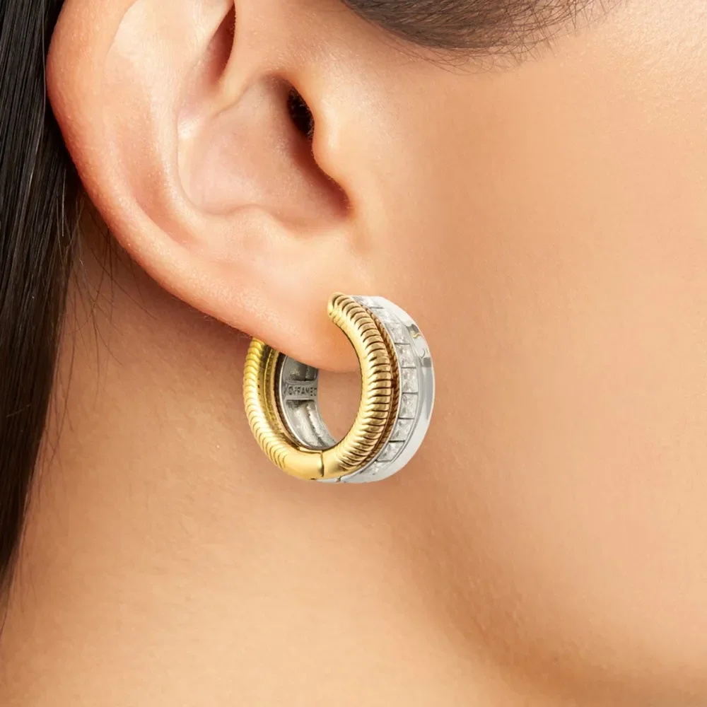 Stainless Steel Clip Earrings Model T531 2 Stainless Steel Clip Earrings Model T531 - Image 2