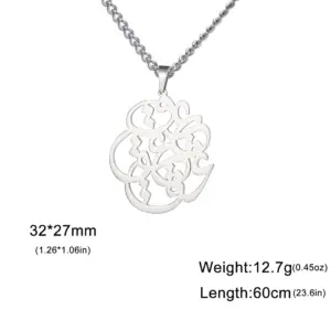 Stainless Steel Calligraphy Necklace for Women 16 S4b169ef25e264a5ca41d75da5ed640abL