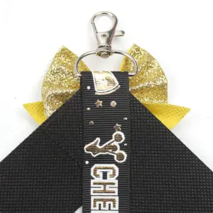 Cheerleading Glitter Bow Keychain with Ribbons 12 S4b85d41794994bbc9d726da7a9f223e5O