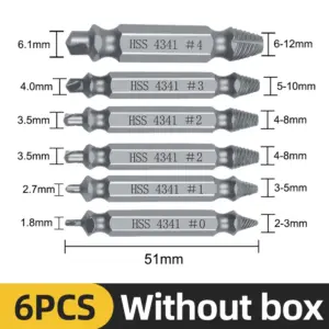 Durable Tungsten Carbide Screw Extractor Set 16 S4c15f358d0524297bb5582f327999facc