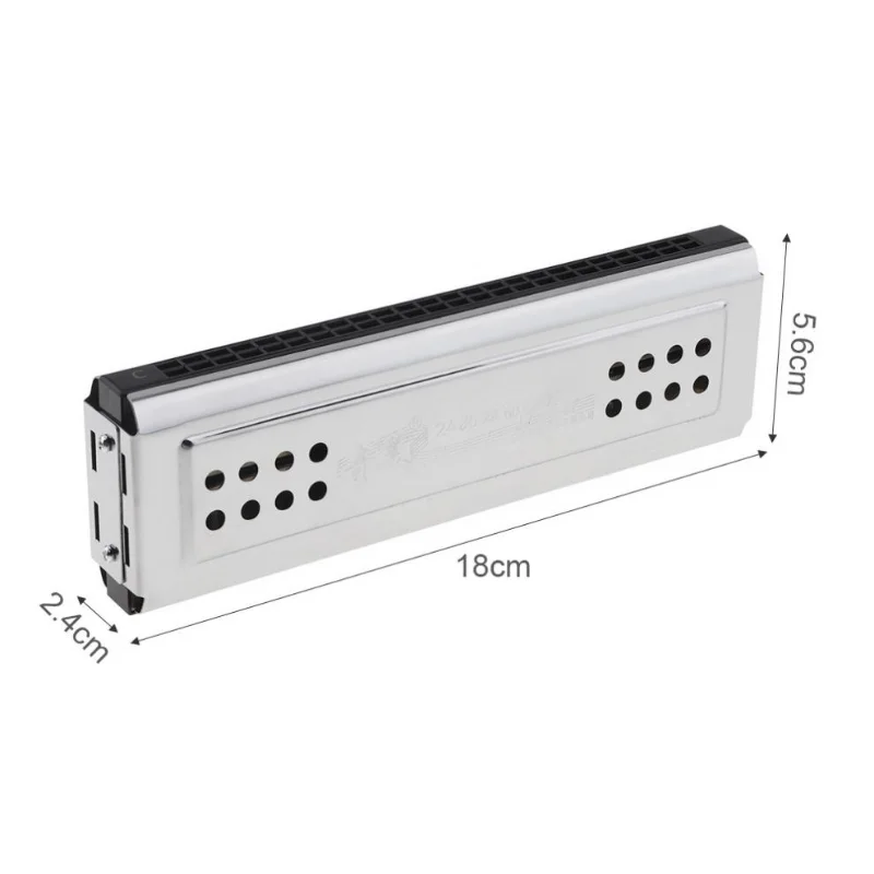 Double-Sided Silver-Body 24-Hole Harmonica with C & G Keys 5 Double-Sided Silver-Body 24-Hole Harmonica with C & G Keys - Image 5