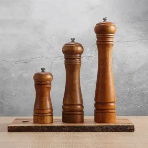 Wooden Spice Grinder Set with Ceramic Cores