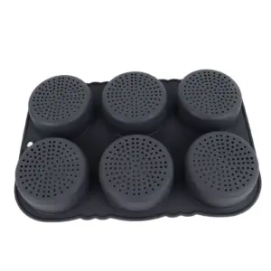 Black Silicone Hamburger Bun Mold with 6 Cavities 10 S4cb14014d62748f29ab4d5d792830c4bK