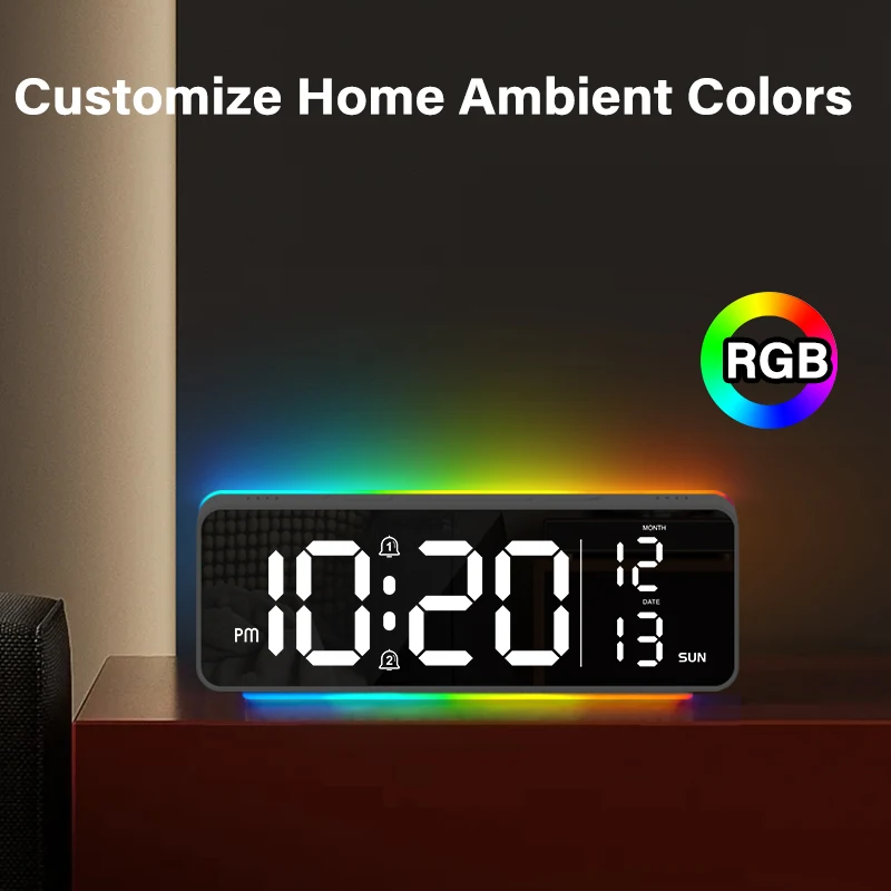 Modern LED Digital Alarm Clock with Mood Light 5 Modern LED Digital Alarm Clock with Mood Light - Image 5