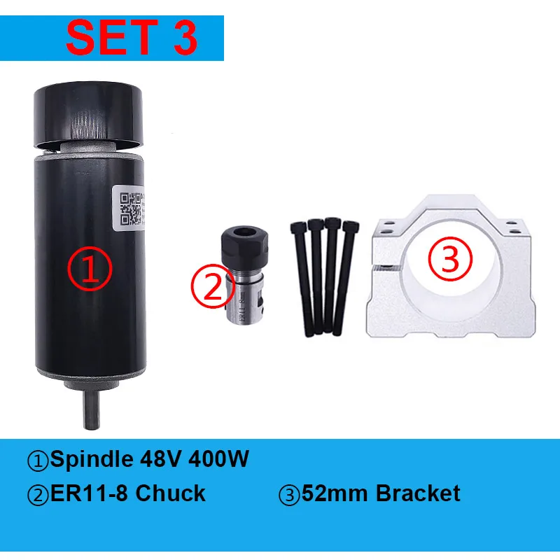 400W 48V DC Spindle Kit with ER11 Collets 10 400W 48V DC Spindle Kit with ER11 Collets - Image 10